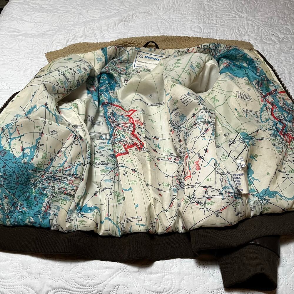 Boeing Classic Aviator Bomber Jacket with Patches Size 14/16 - Picture 11 of 12